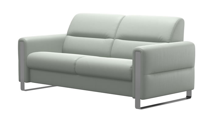 Stressless Fiona 2.5 Sofa in Paloma Breezy Blue Leather